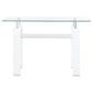 Dyer Rectangular Glass Top Entryway Sofa Console Table White