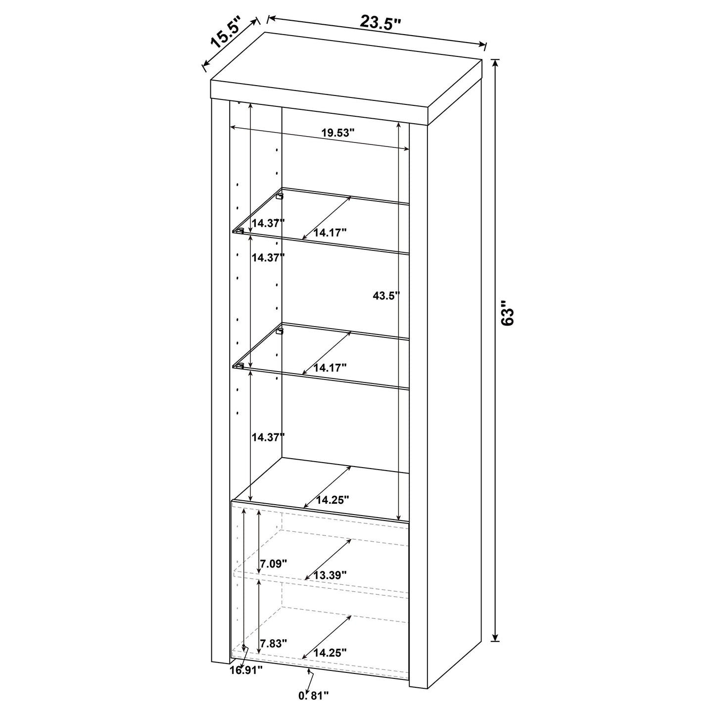 Jude 3-piece 71" TV Entertainment Center White High Gloss