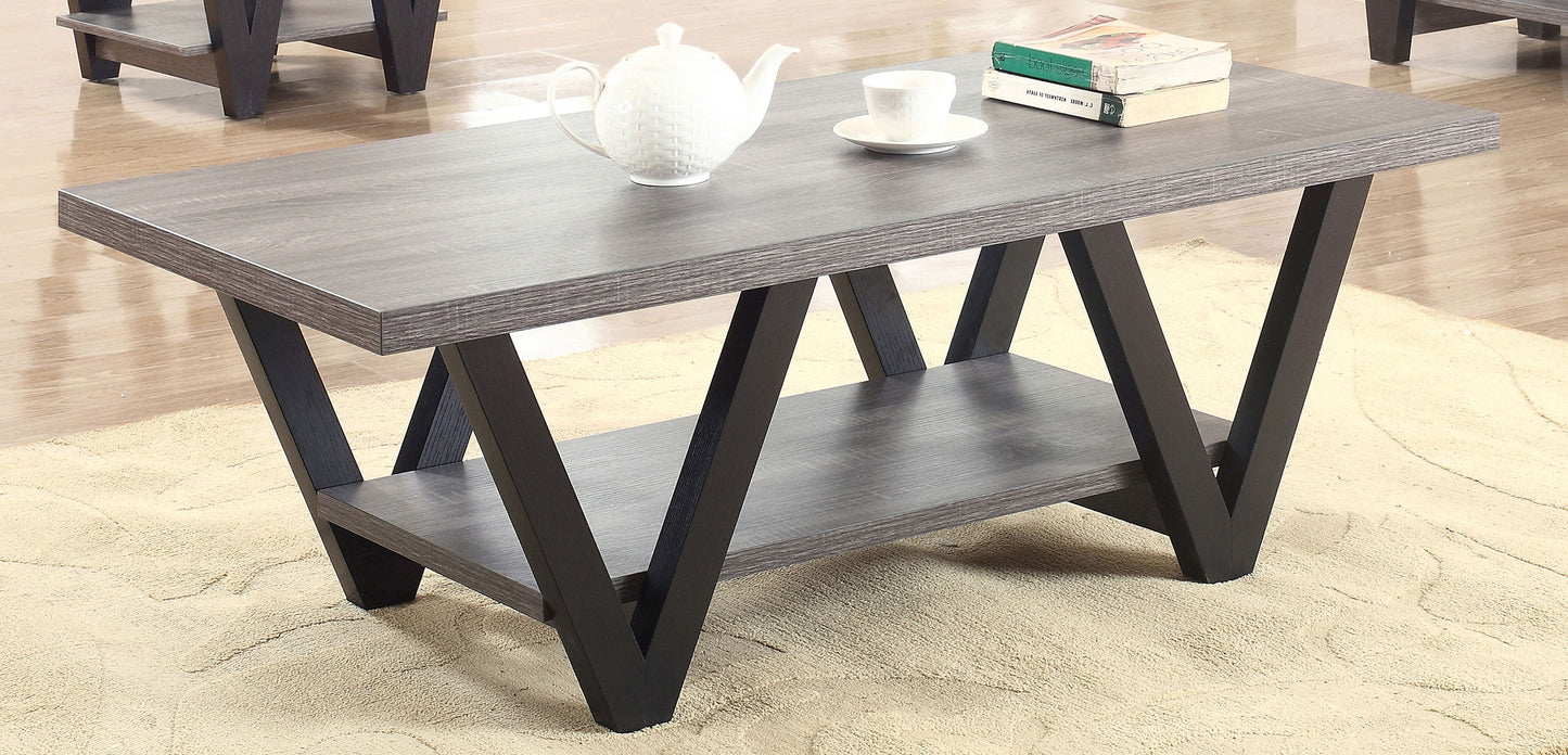 Stevens Engineered Wood Coffee Table Antique Grey and Black