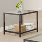 Trini 1-shelf Glass Top Side End Table Black Nickel