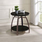 Dacre Round Engineered Wood Top Side End Table Dark Charcoal