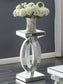 Amalia Square Mirrored Acrylic Crystal Side End Table Silver