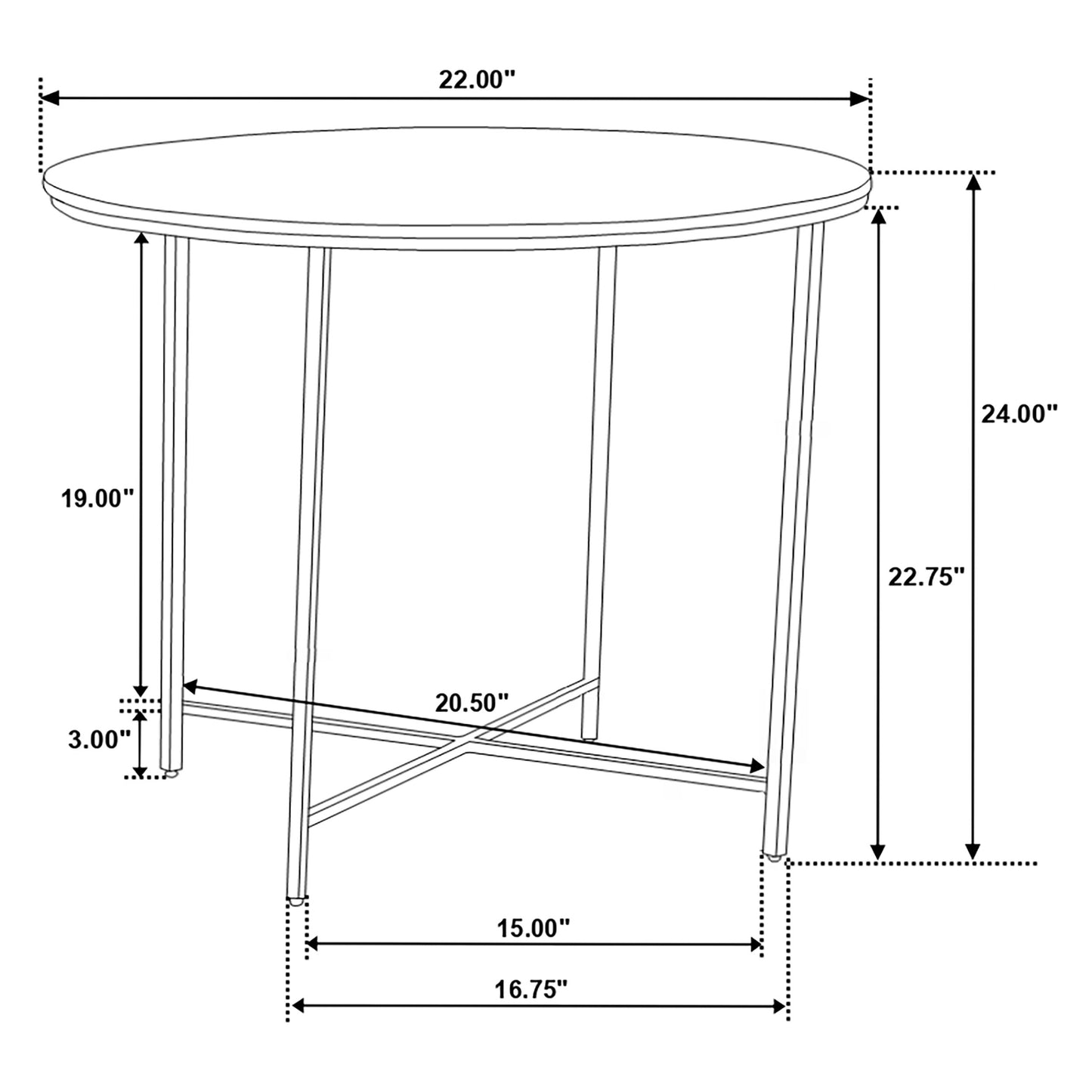 Ellison Round Marble Top Side End Table White and Gold