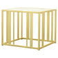 Adri Rectangular Glass Top Side End Table Matte Brass