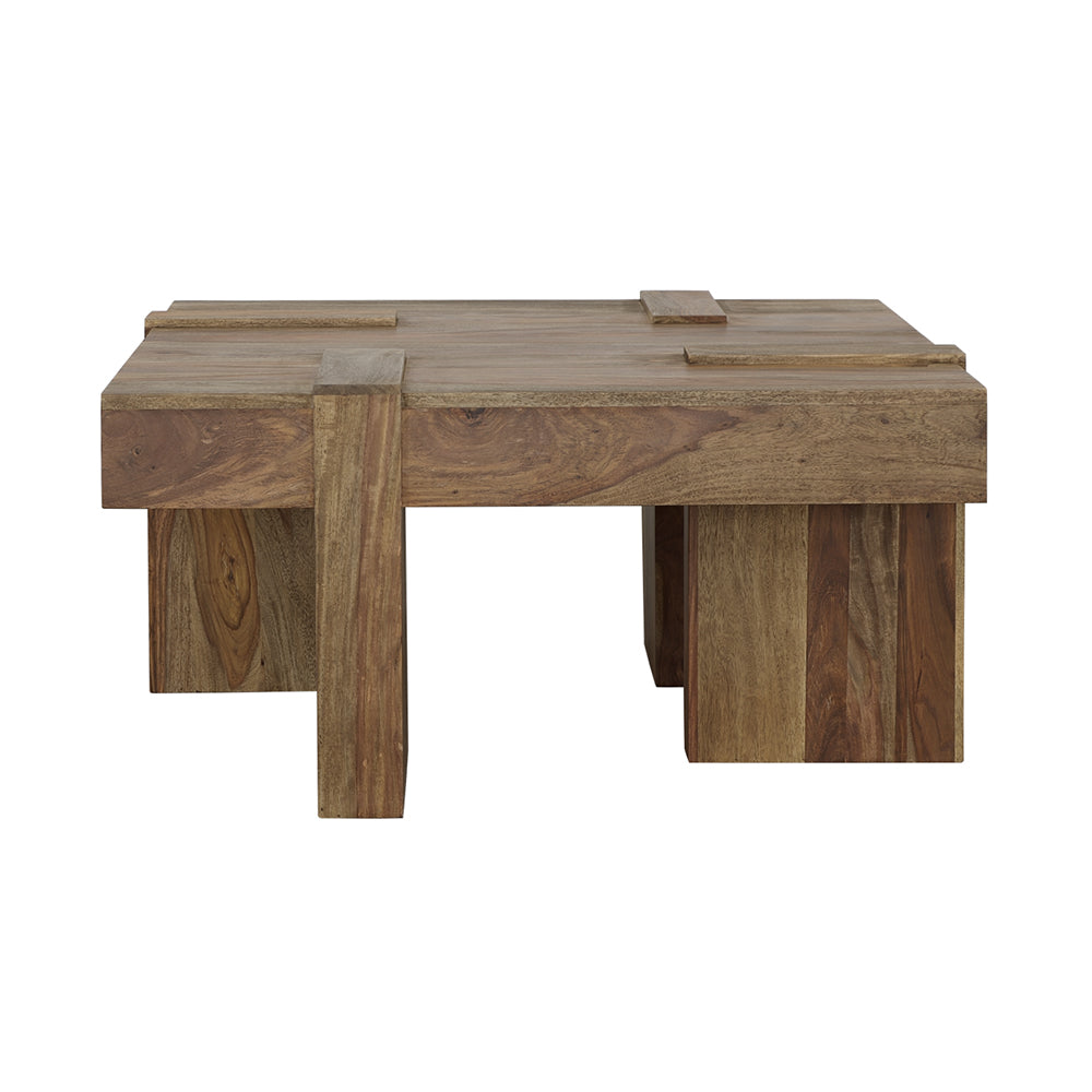 Samira Square Solid Wood Coffee Table Natural Sheesham