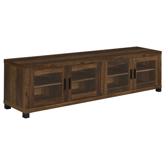 Sachin 4-door Engineered Wood 79" TV Stand Dark Pine