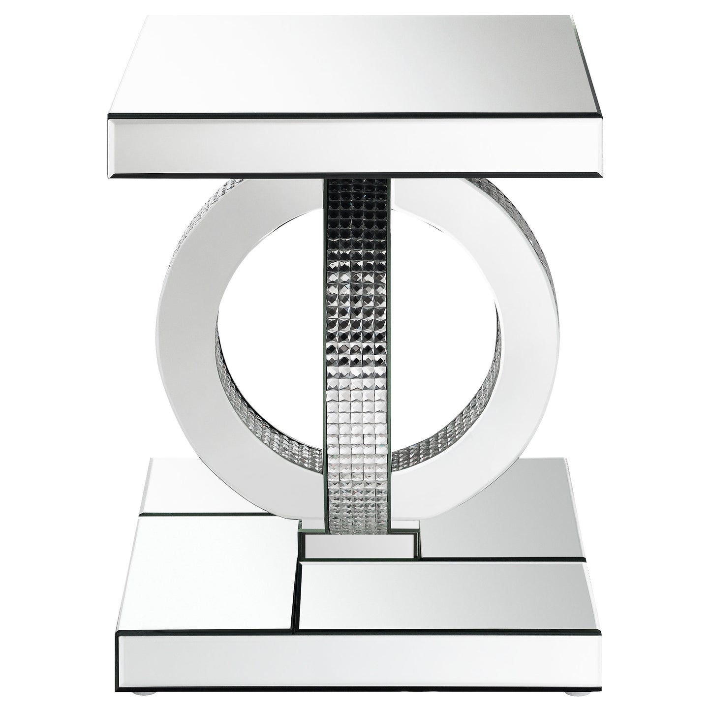 Breena Rectangular Mirrored Acrylic End Table Silver