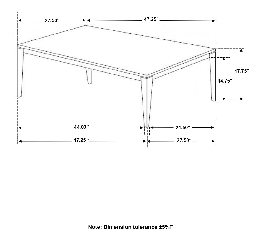 Mozzi Rectangular Faux Marble Coffee Table Grey and Black