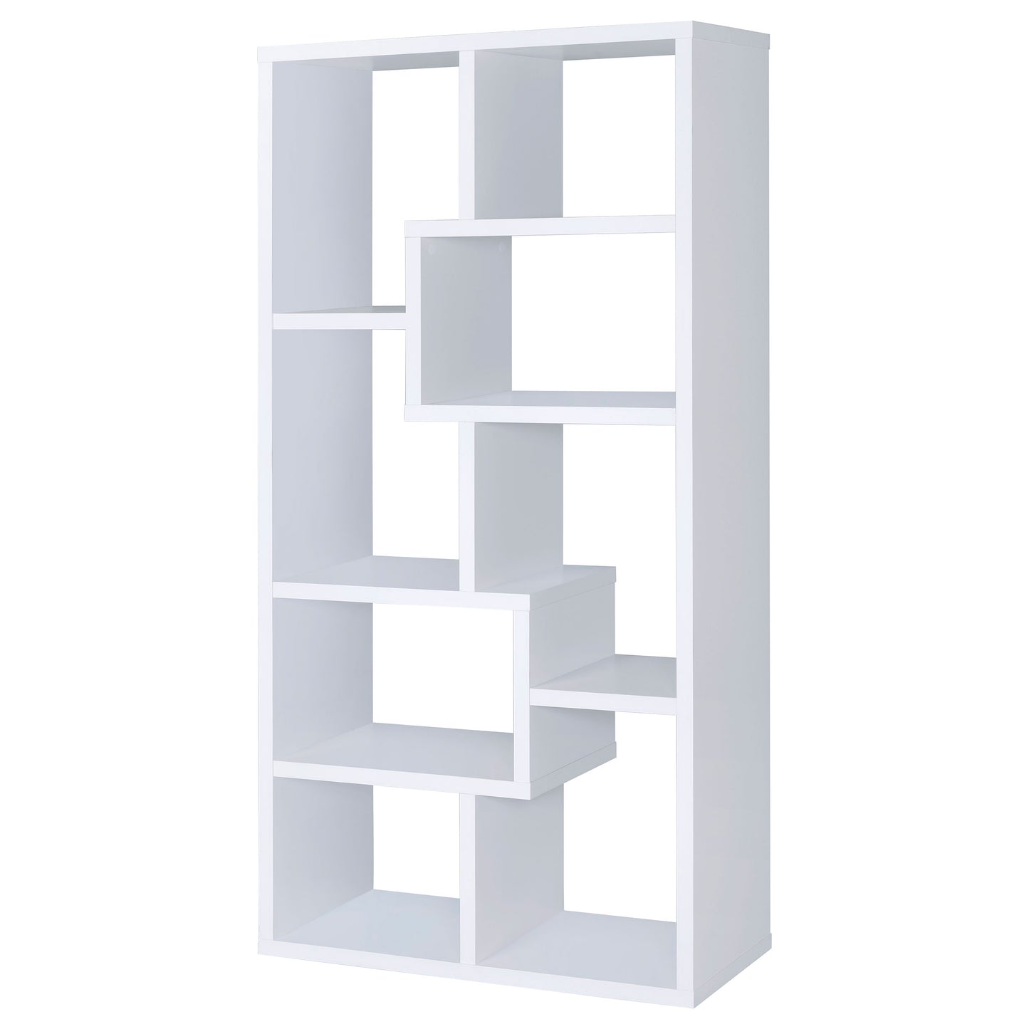 Theo 71-inch 6-shelf Bookshelf White