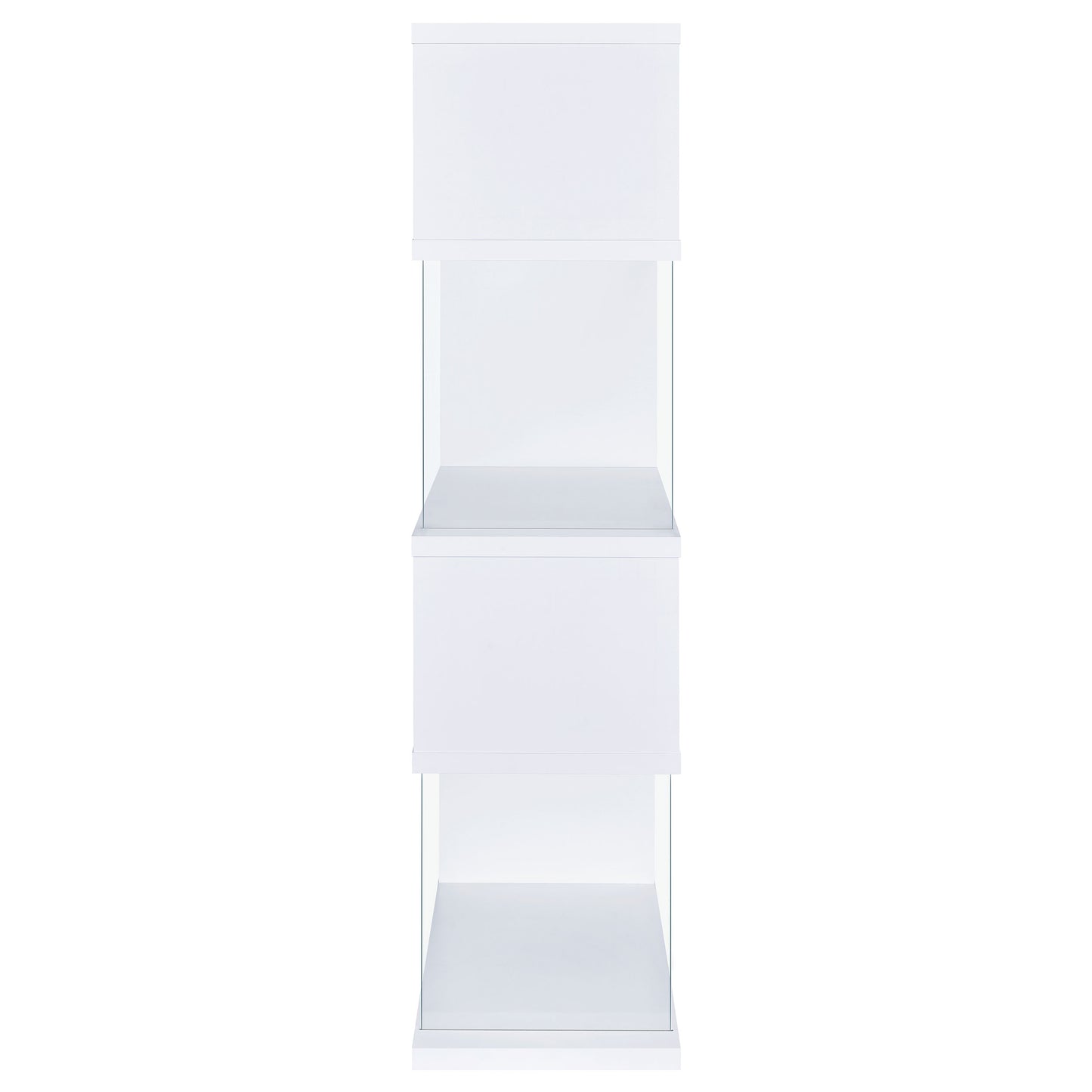 Emelle 63-inch 4-shelf Glass Panel Bookshelf White