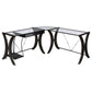 Monterey 67-inch Glass Top L-Shape Computer Desk Cappuccino