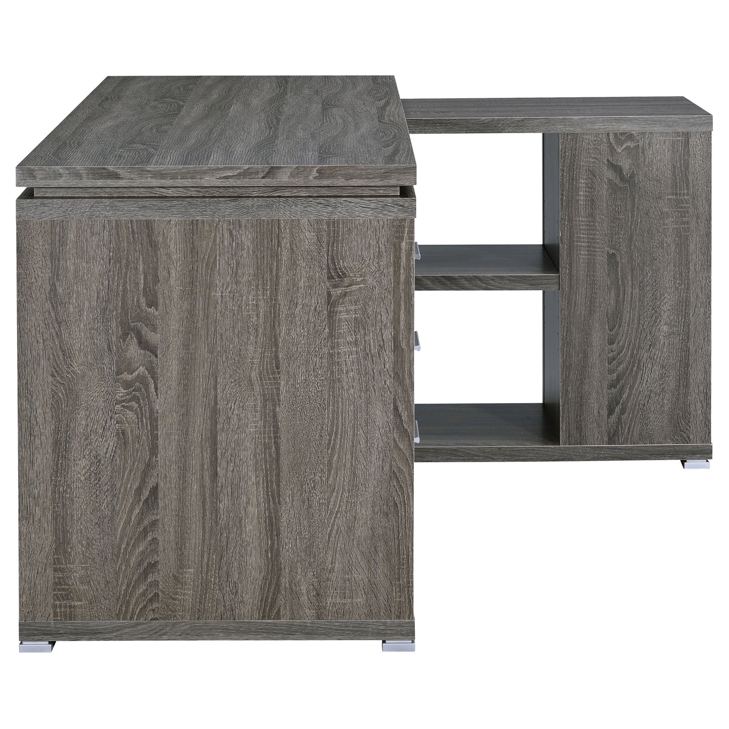 Yvette 60-inch 3-drawer L-Shape Computer Desk Weathered Grey