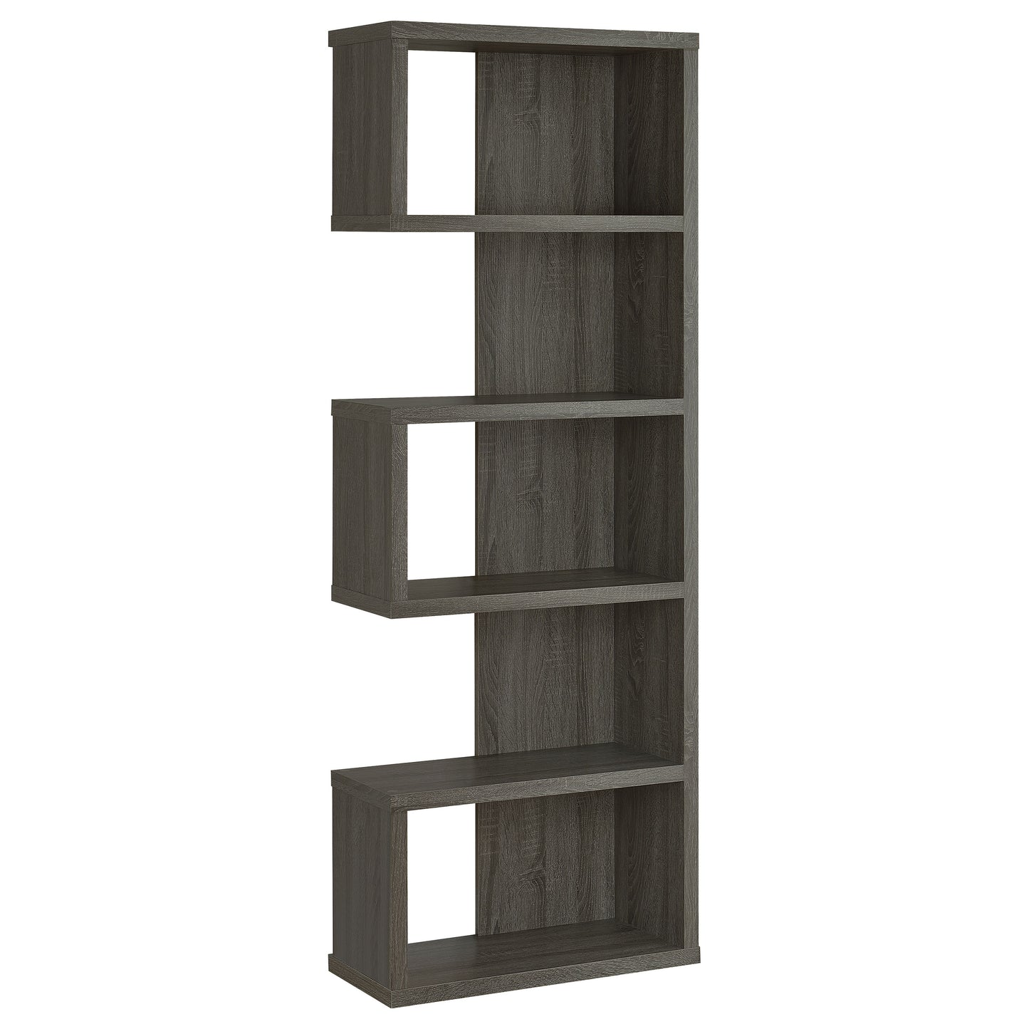 Joey 71-inch 5-shelf Bookshelf Weathered Grey