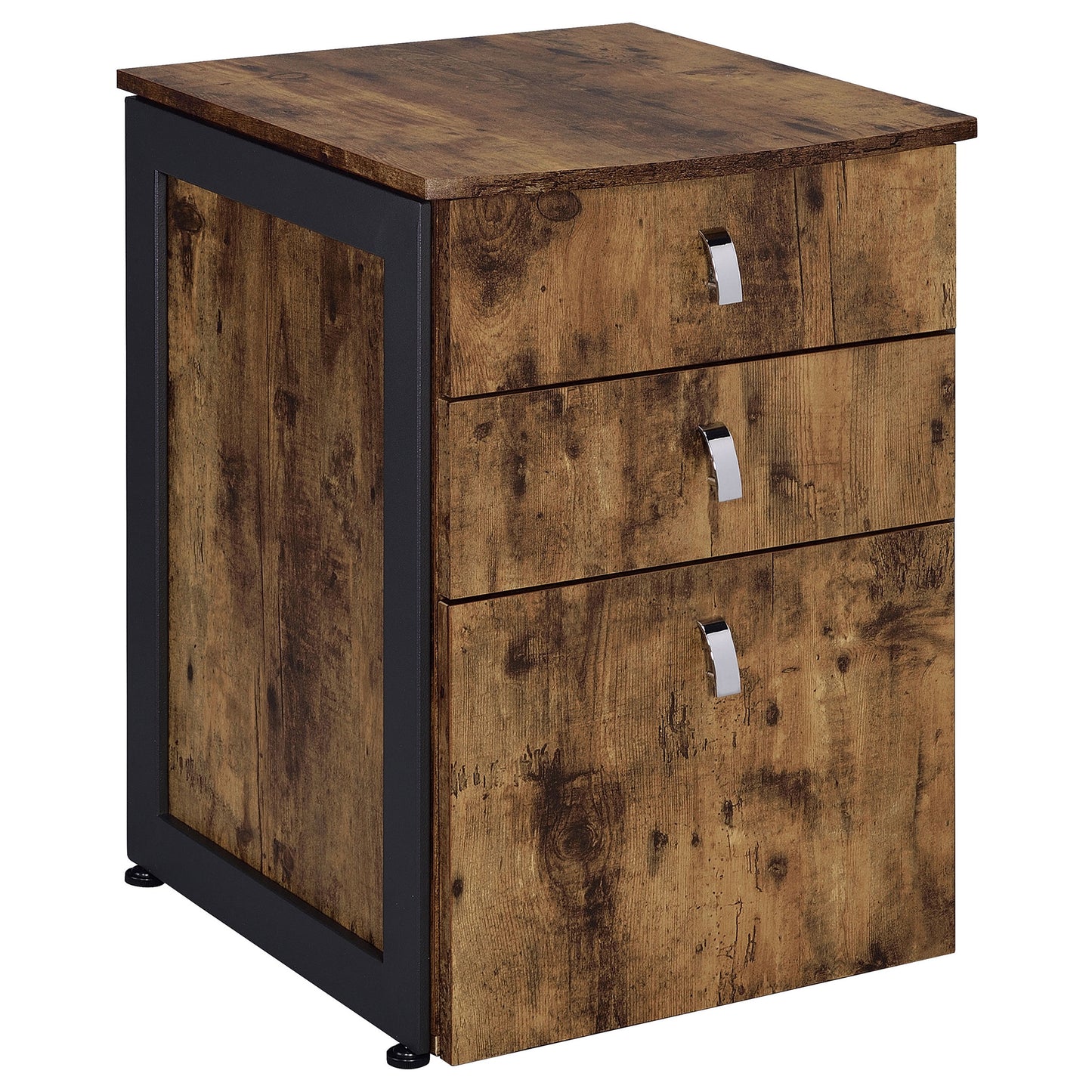 Estrella 3-drawer Home Office File Cabinet Rustic Nutmeg