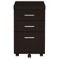 Skeena 3-drawer Mobile Office Storage Cabinet Cappuccino