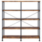 Analiese 63-inch 4-shelf Double Bookshelf Rustic Nutmeg