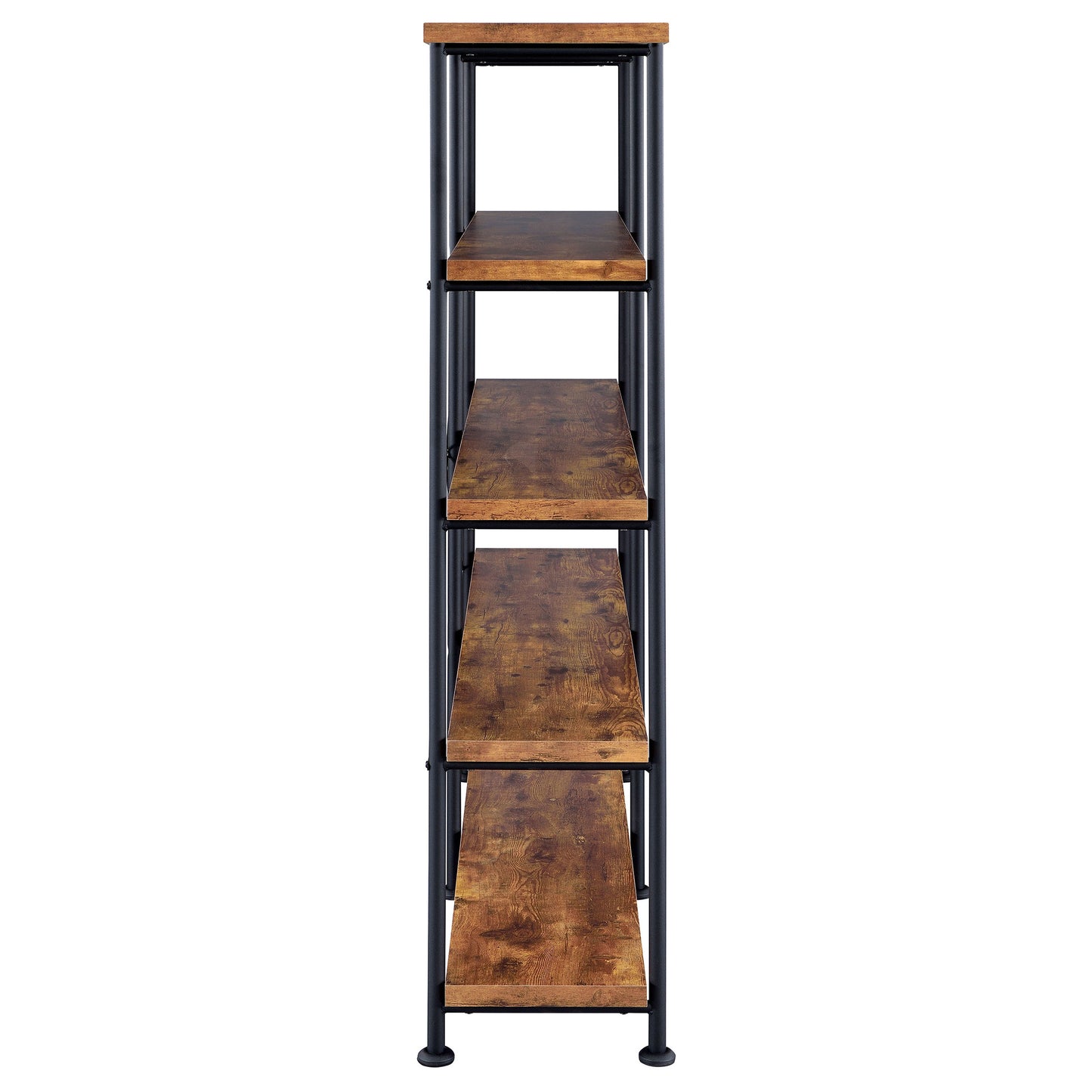 Analiese 63-inch 4-shelf Double Bookshelf Rustic Nutmeg