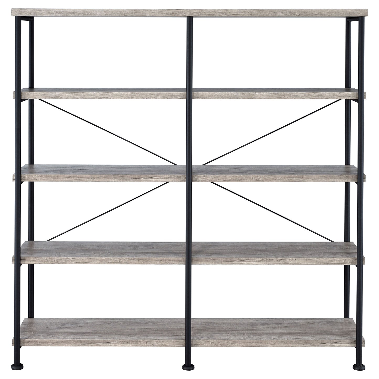 Analiese 63-inch 4-shelf Double Bookshelf Grey Driftwood