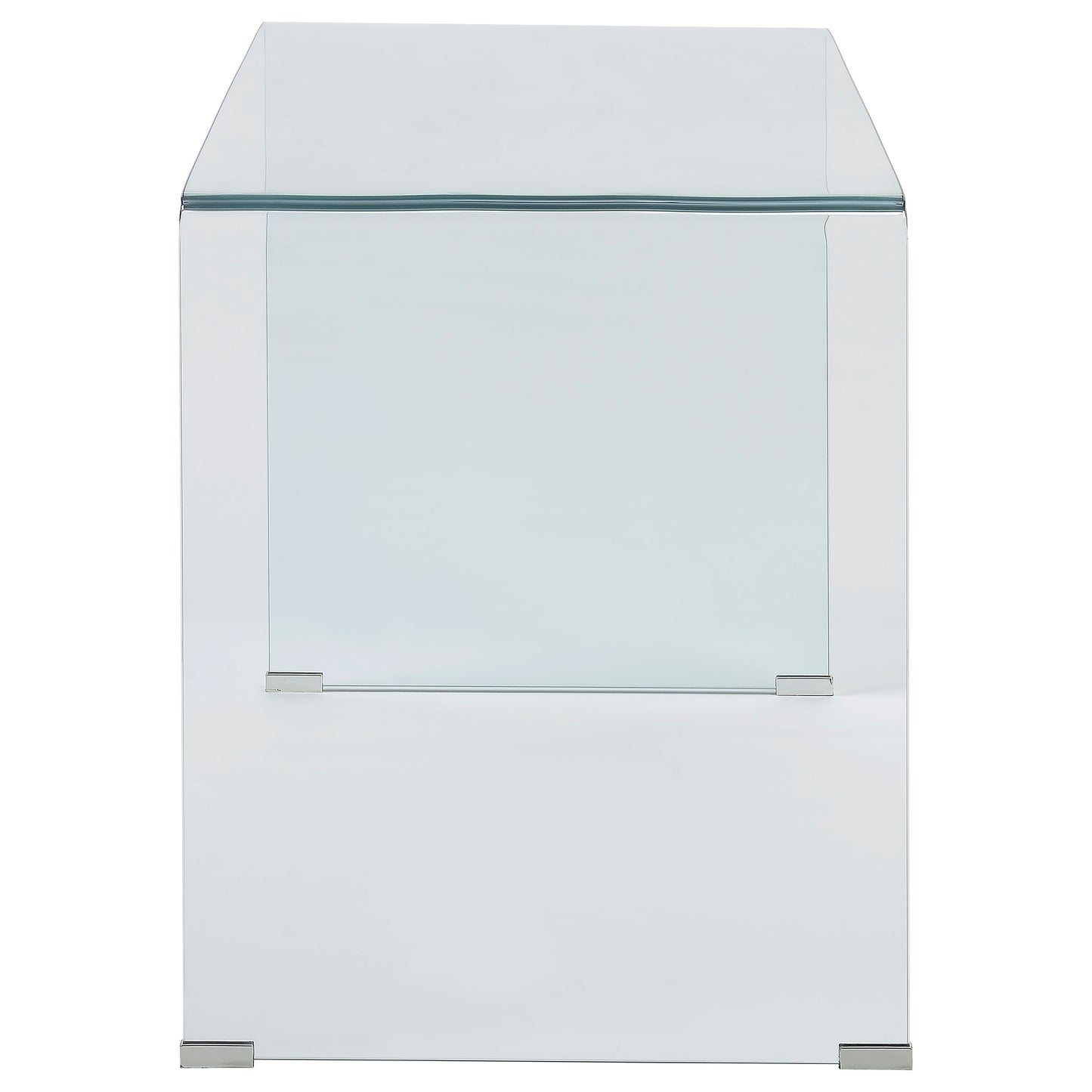 Ripley 47-inch Tempered Bent Glass Writing Desk Clear