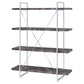 Grimma 63-inch 4-shelf Bookshelf Rustic Grey and Chrome