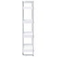 Ember 68-inch 4-shelf Bookshelf White High Gloss and Chrome