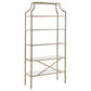 Serena 70-inch 5-shelf Glass Bookshelf Gold