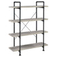 Delray 56-inch 4-shelf Bookshelf Grey Driftwood and Black