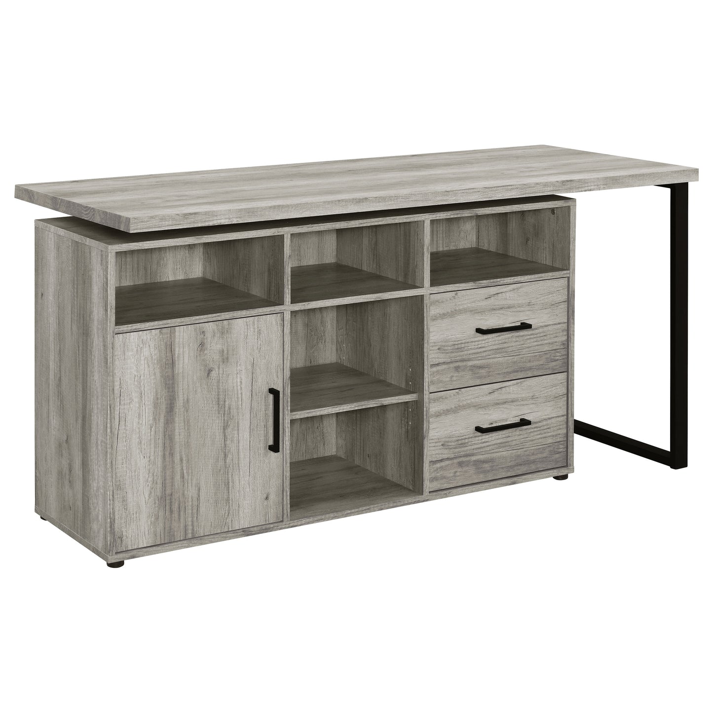 Hertford 59-inch L-Shape Computer Desk Grey Driftwood