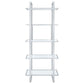 Hartford 79-inch 5-shelf Glass Bookshelf Chrome