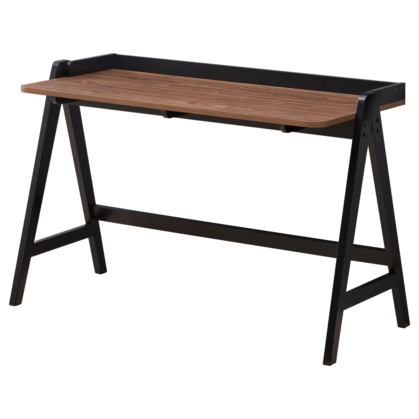 Raul 50-inch Writing Desk with USB Ports Walnut and Black