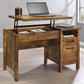 Delwin 47-inch 2-drawer Lift Top Computer Desk Rustic Nutmeg