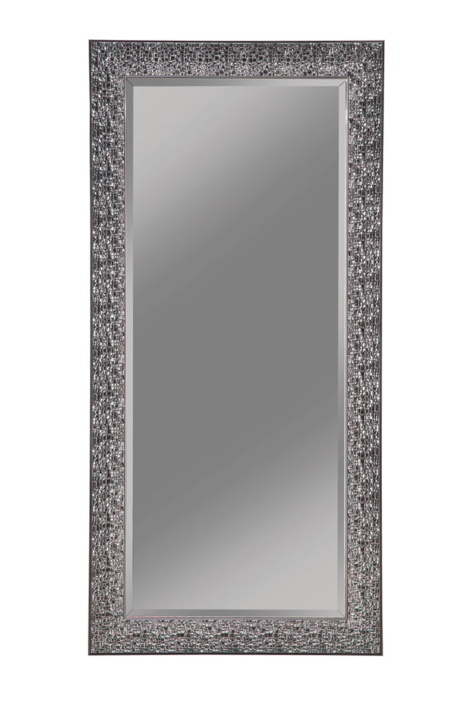 Rollins 32 x 66 Inch Rectangular Floor Mirror Black