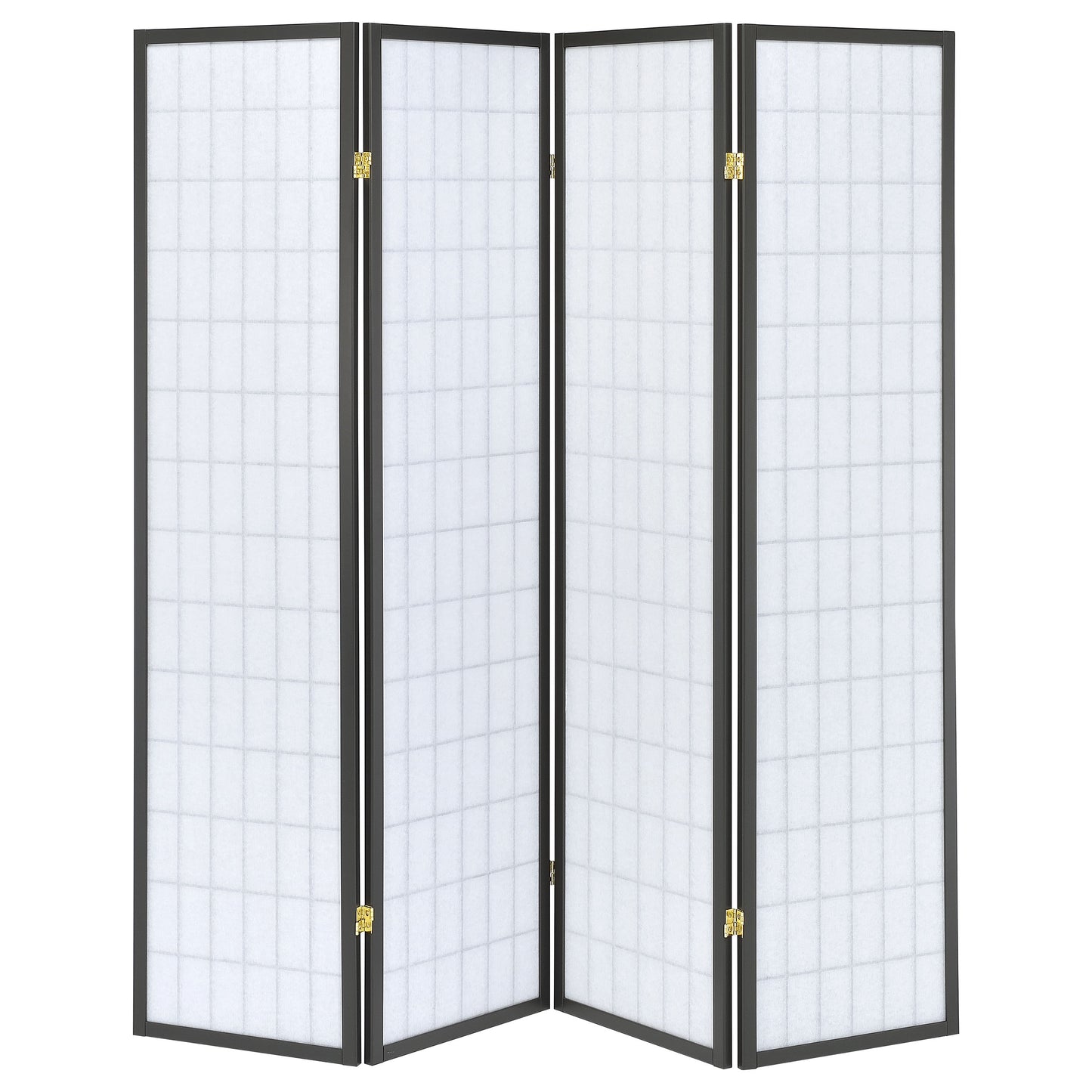 Roberto 4-Panel Room Divider Folding Shoji Screen Dark Grey