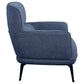 Andrea Upholstered Crecent Arm Accent Chair Blue