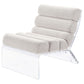 Serreta Boucle Upholstered Armless Acrylic Chair Ivory