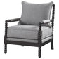 Blanchett Upholstered Bobbin Accent Chair Grey and Black