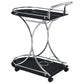 Elfman 2-tier Glass Shelf Metal Bar Cart Black and Chrome