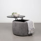 Tesoro Round Upholstered Lift Top Storage Ottoman Grey