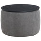 Tesoro Round Upholstered Lift Top Storage Ottoman Grey