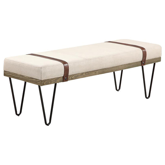 Austin Fabric Upholstered Accent Bench Beige