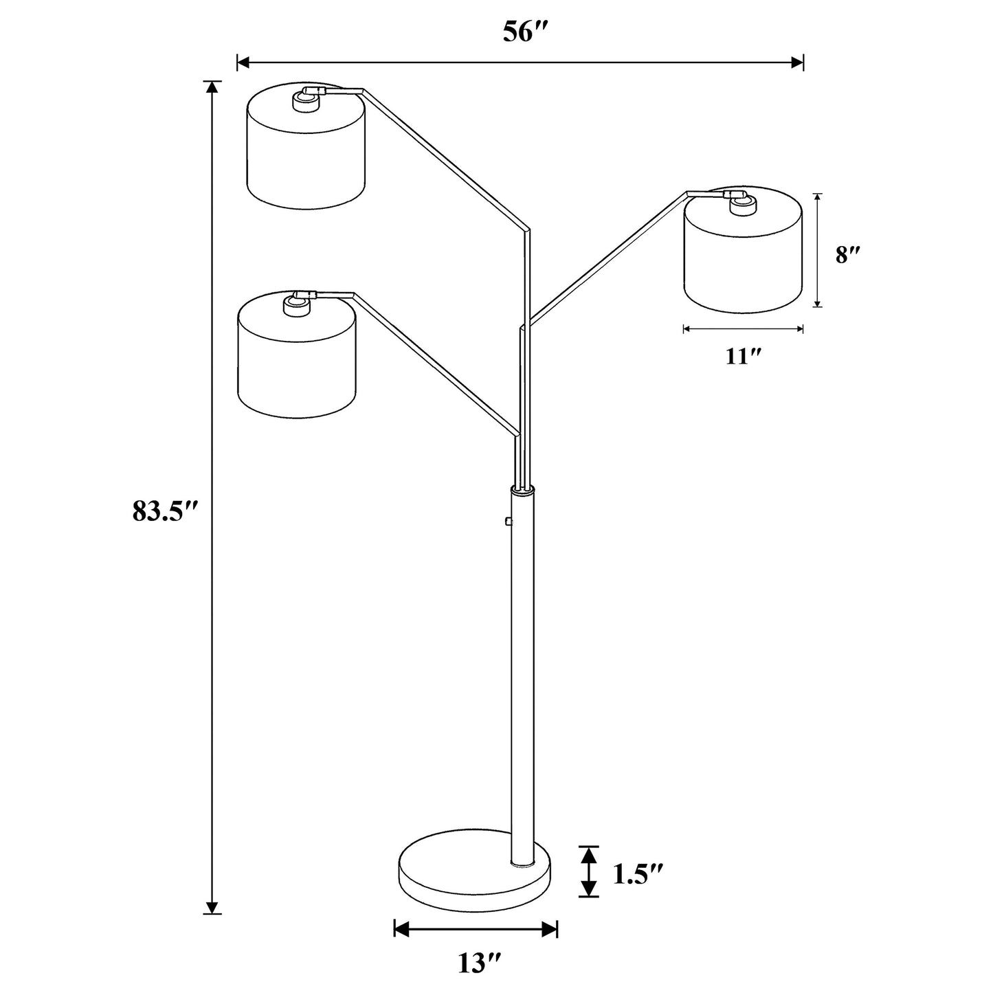 Jirou 84-inch Drum Shade Tree Floor Lamp Satin Nickel