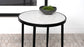 Kofi Round Marble Top Accent Side Table White and Black