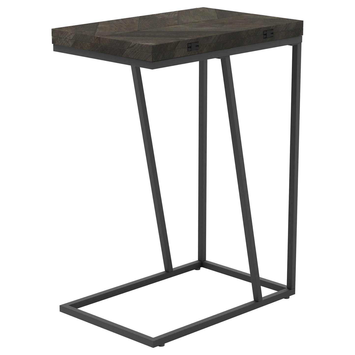 Carly Expandable Engineered Wood C-Shaped Side Table Grey