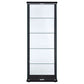 Delphinium 5-shelf Clear Glass Curio Display Cabinet Black