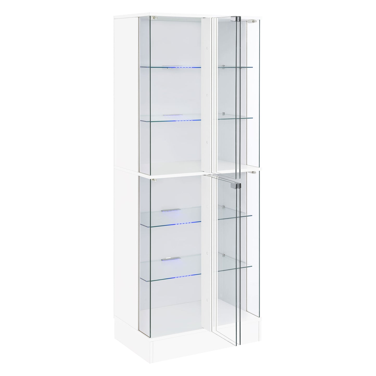 Cabra 4-door LED Curio Display Cabinet White High Gloss