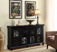 Kovu 4-door Wood Lattice Storage Accent Cabinet Black