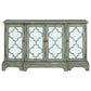 Erigeron 4-door Wood Trellis Storage Accent Cabinet Grey