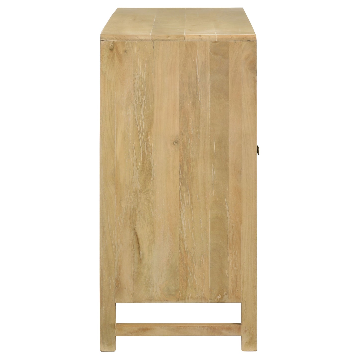 Zamora 3-door Wood Accent Cabinet with Woven Cane Natural