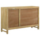 Zamora 3-door Wood Accent Cabinet with Woven Cane Natural