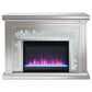 Gilmore Mirrored Freestanding Electric Fireplace Silver